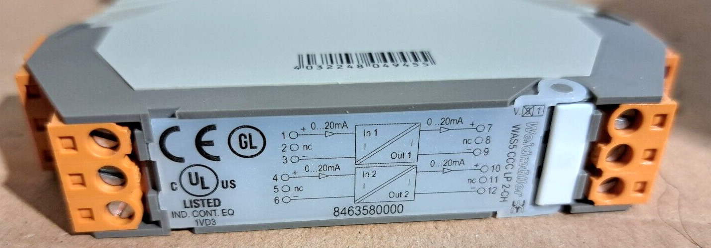 Weidmuller WAS5 CCC LP 0-20/0-20mA 8463580000 Passive isolator 1 PCS #AD1612#