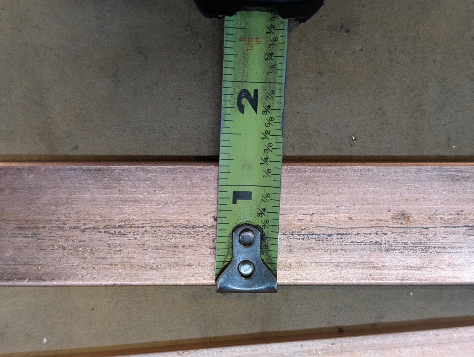 C110 Copper Bus Bar Flat Bar 3/16″ x 1-1/4″ x Over ~8″ Drop Stock – Square Edge