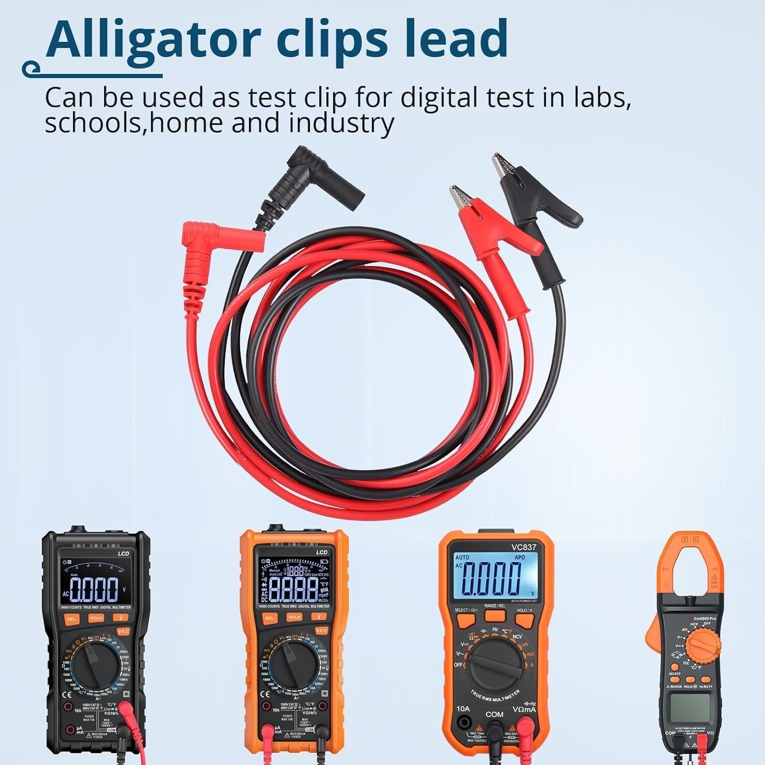 Alligator Clips Electrical 69381 Multimeter Test Leads with Alligator Clips