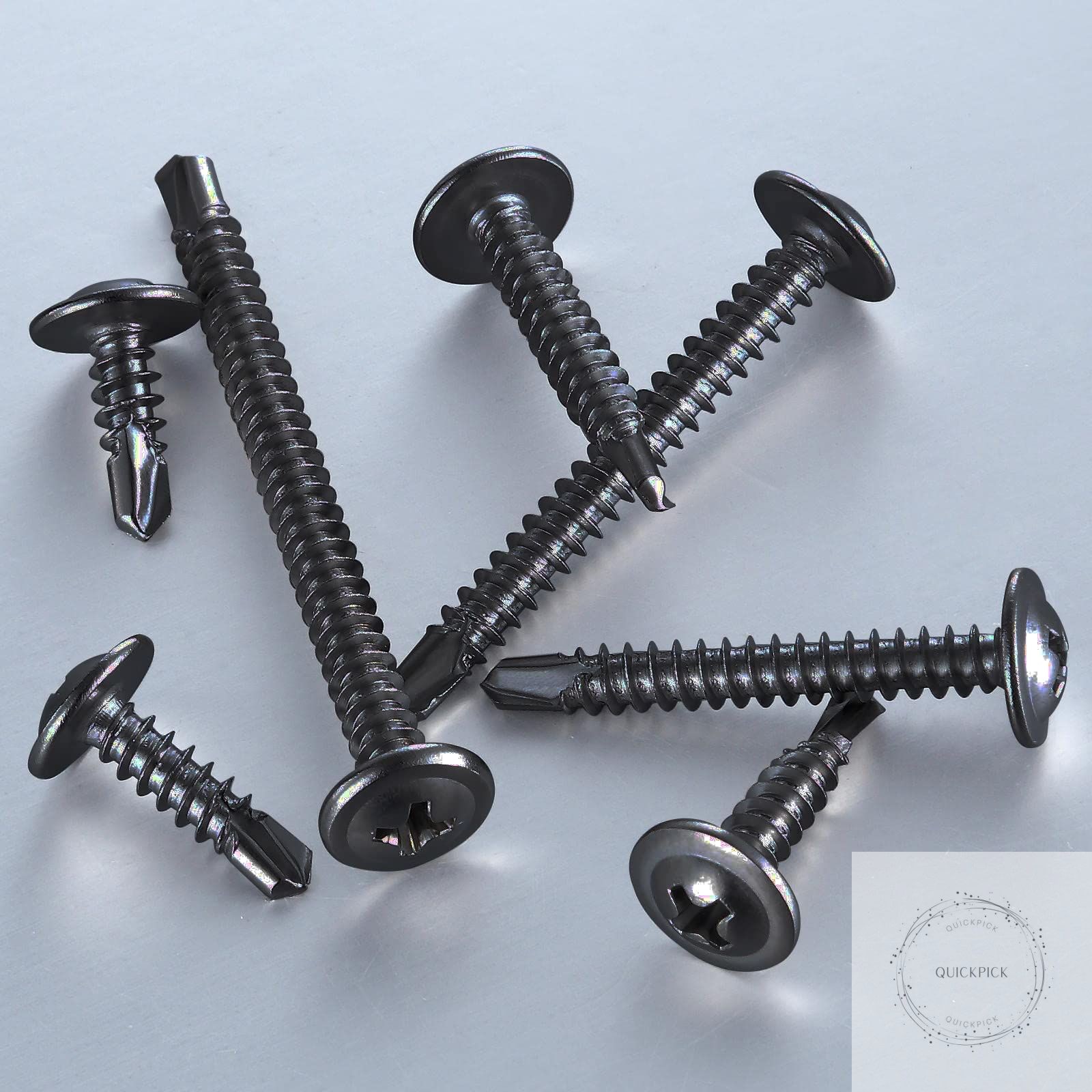 (300 pcs) #10×3/4” for Sheet Metal Self-Tapping Screws 410 Black Stainless Steel