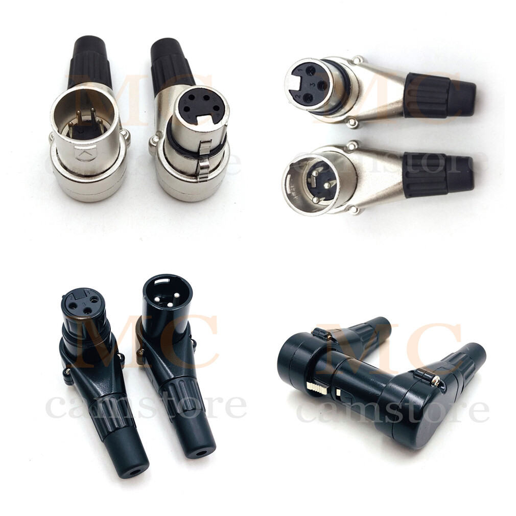 Male & Female 3-Pin 4-Pin XLR Microphone Audio Cable Connectors Cable Terminals