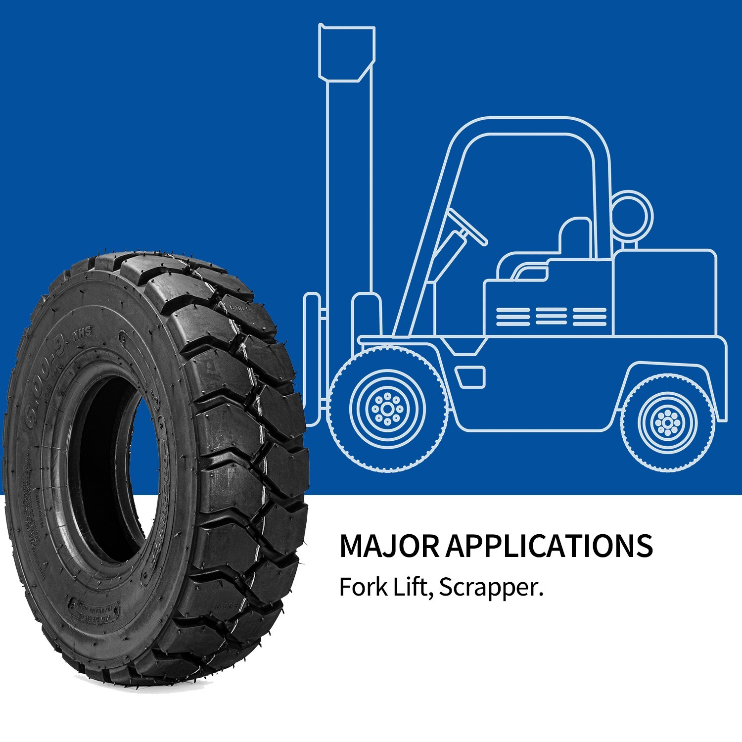 Set 2 6.00-9 Forklift Tires 12 PLY 6.00X9 Tires 600-9 with Tube and Flap