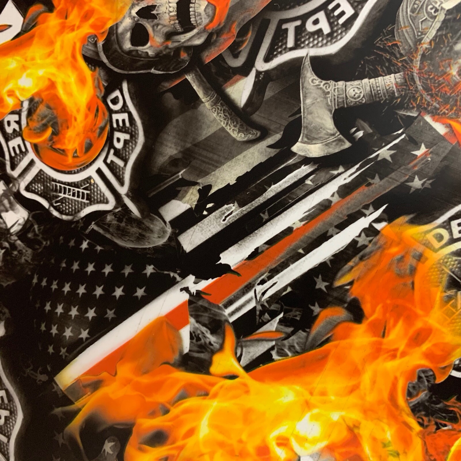 Hydrographic film Firefighter skulls hydro dip dipping 7′ x 20″