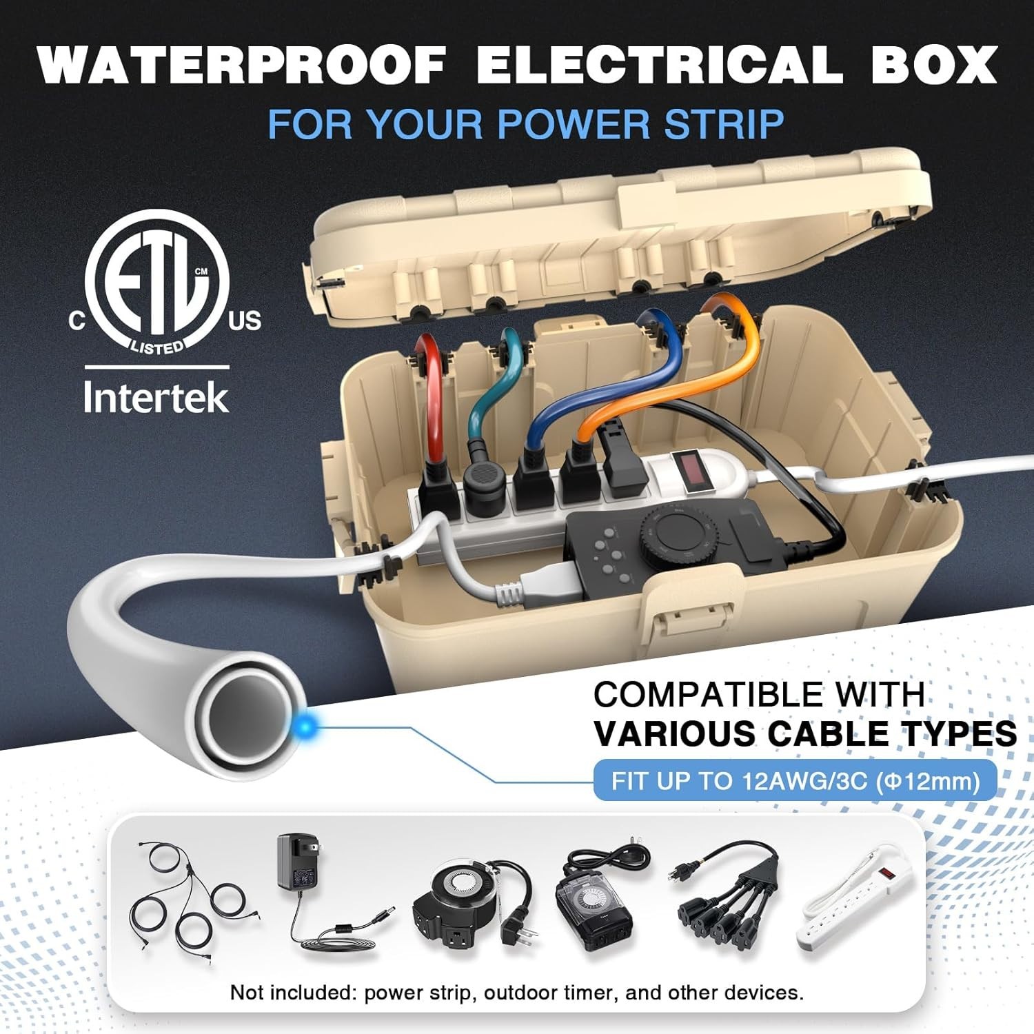 Weatherproof Connection Box for Outdoor Use – Secure Extension Cord Protection