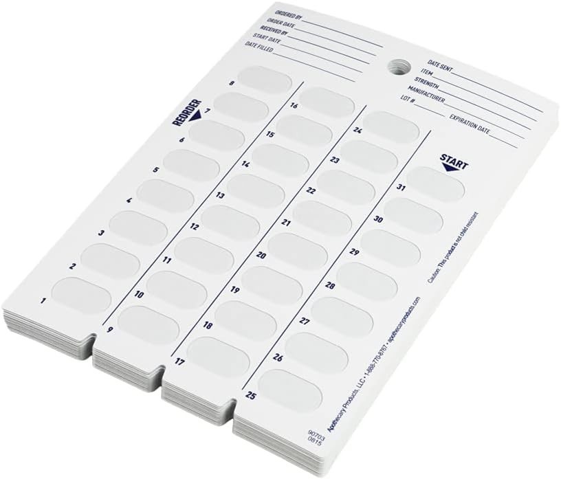 Ezy Dose 31-Day Daily Disposable Cards Case of 500 USE WITH Cold Seal System