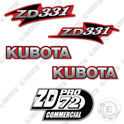 Fits Kubota ZD331 Decal Kit Mower – 7 YEAR OUTDOOR 3M VINYL!