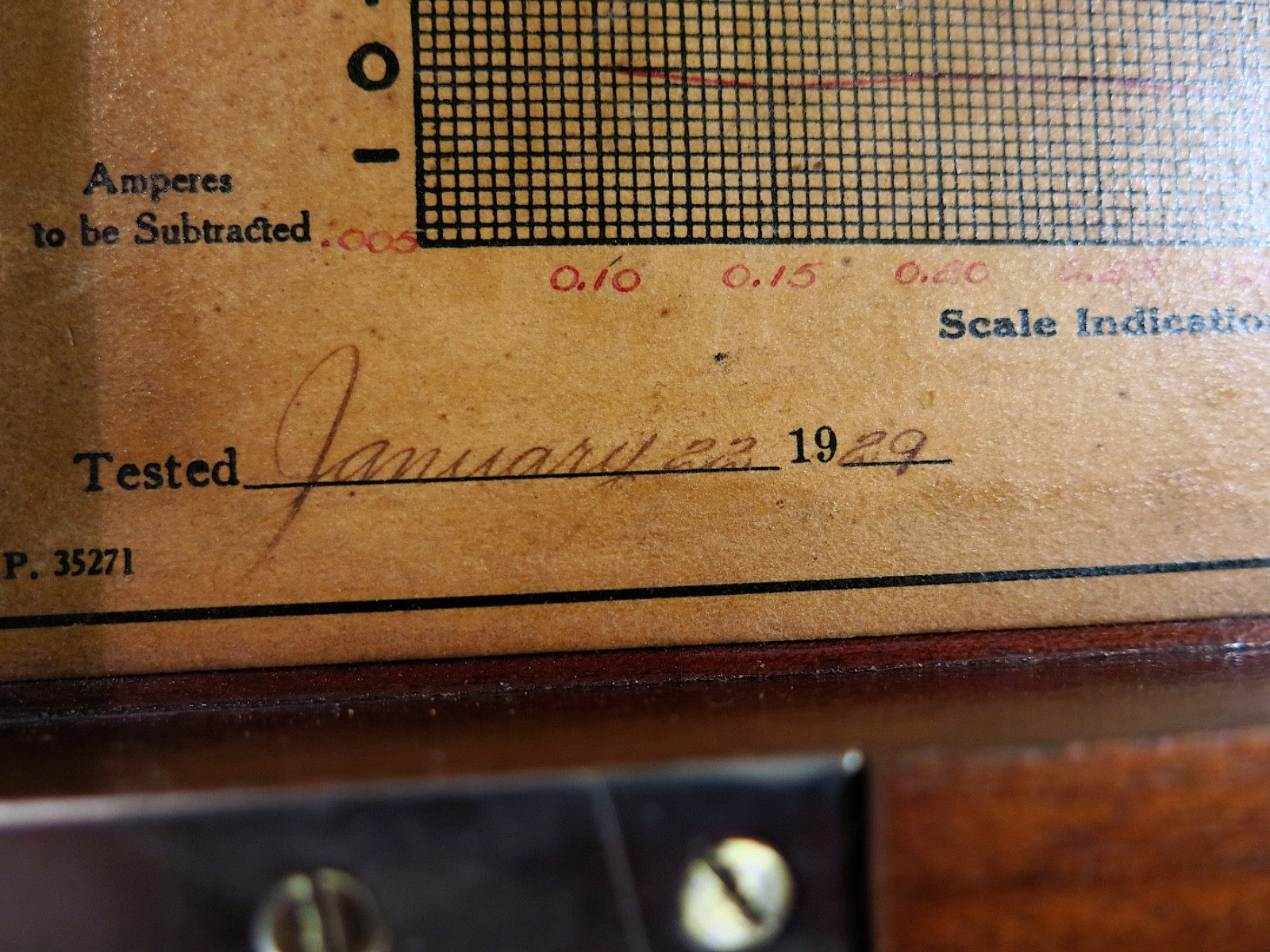 Vintage 1929 GE Alternating Current Ammeter — Type P-3 — Refinished Mahogany Box