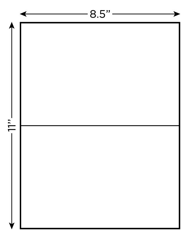 500 Premium 8.5 X 5.5 Half Sheet Shipping Labels self adhesive -PLS Brand-