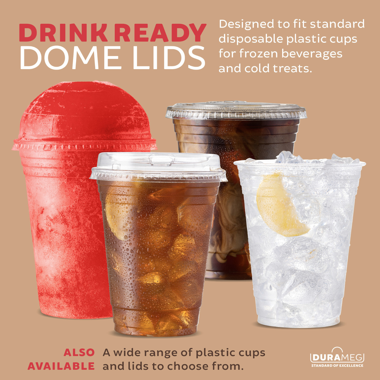 100 Clear 16 oz PET Cups with Dome Lids – Disposable for Smoothies & Treats