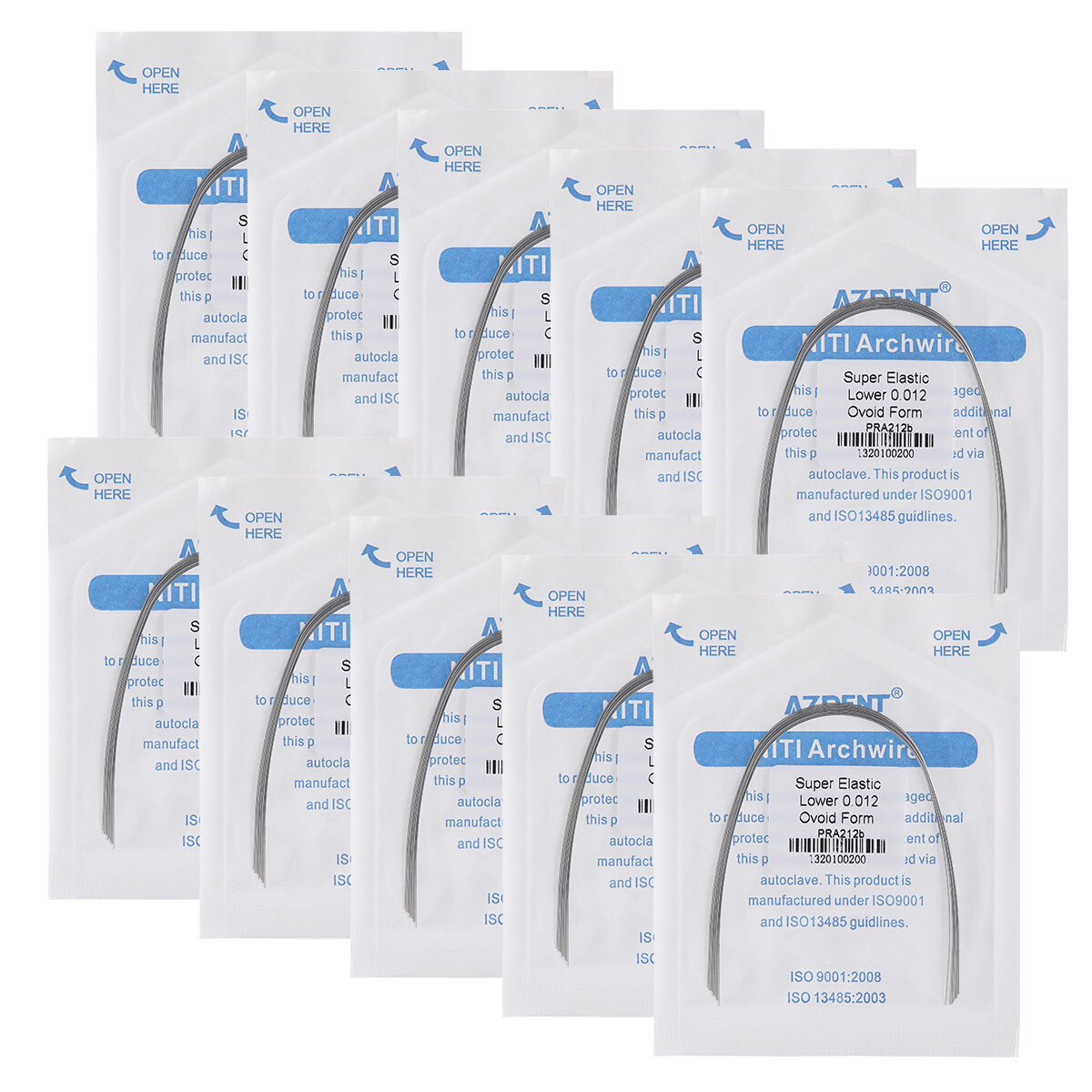 AZDENT Dental Ortho Supper Elastic Niti Round Arch Wire 012/0.14/0.16/ 0.18/0.20