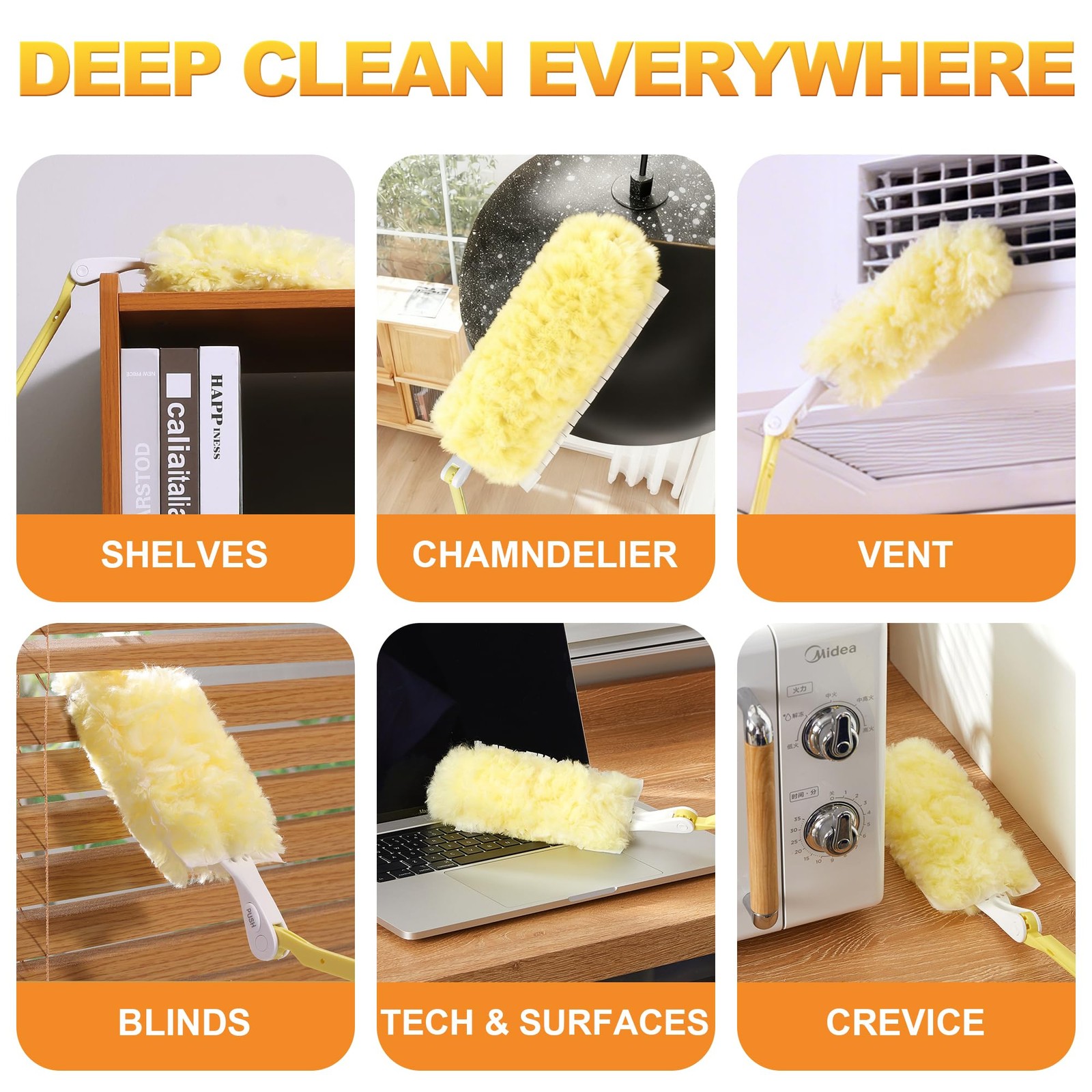 1 Extendable Handle + 24 Duster Refills,…