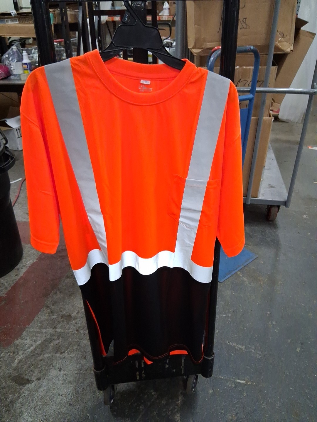 ORR Safety Orange Work Shirt Size XL Short Sleeve Class 2 198