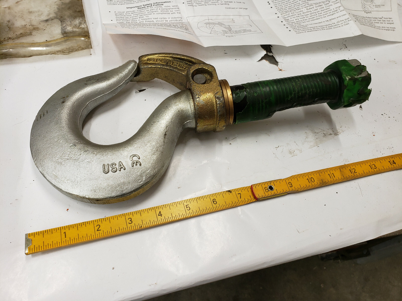 Crosby 1050870 BL-I 8I 5.5 Ton Rollox Bullard Hook 1.13 x 5.13 w/Nut. MADE USA