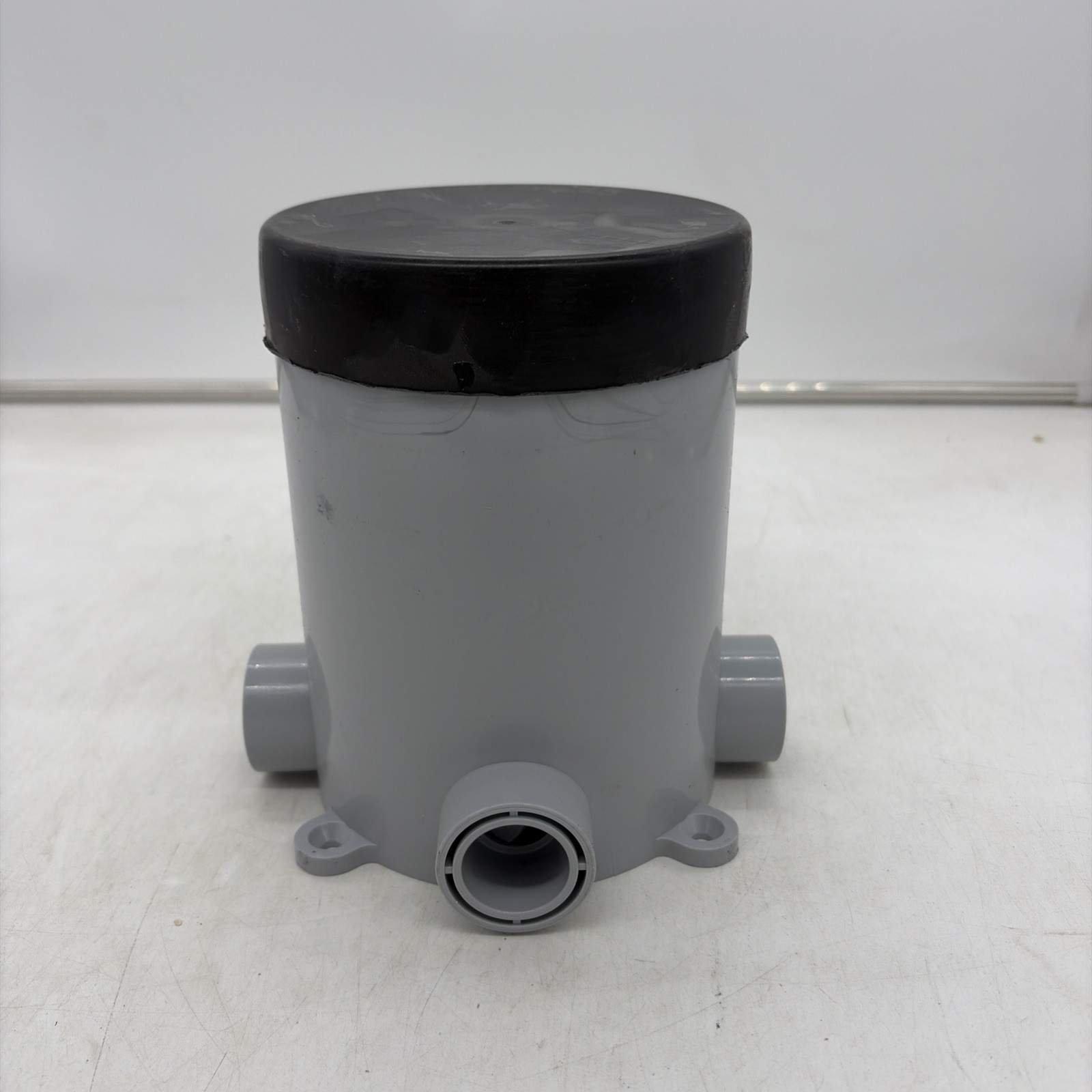 Cantex New Work 19-1/2 cu in Round PVC 1 gang Junction Box Gray