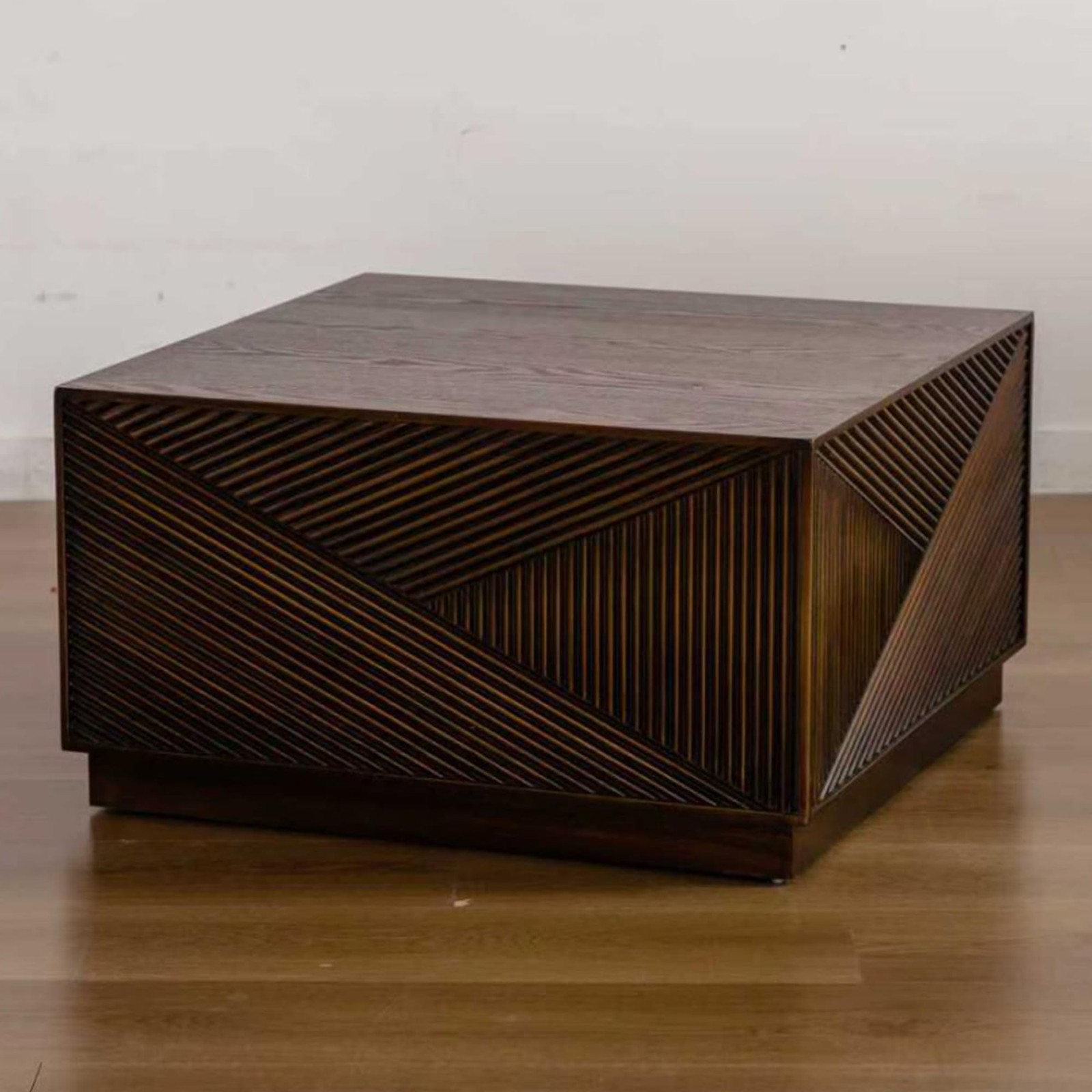 KEIKI 27.56″ Modern Square Coffee Table, No Assembly Required, Walnut Color M…