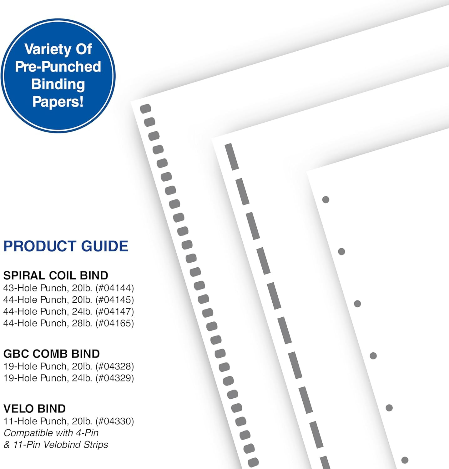 Professional Pre-Punched Spiral Binding Paper – 44-Hole (4:1 Pitch Hole Punch) –