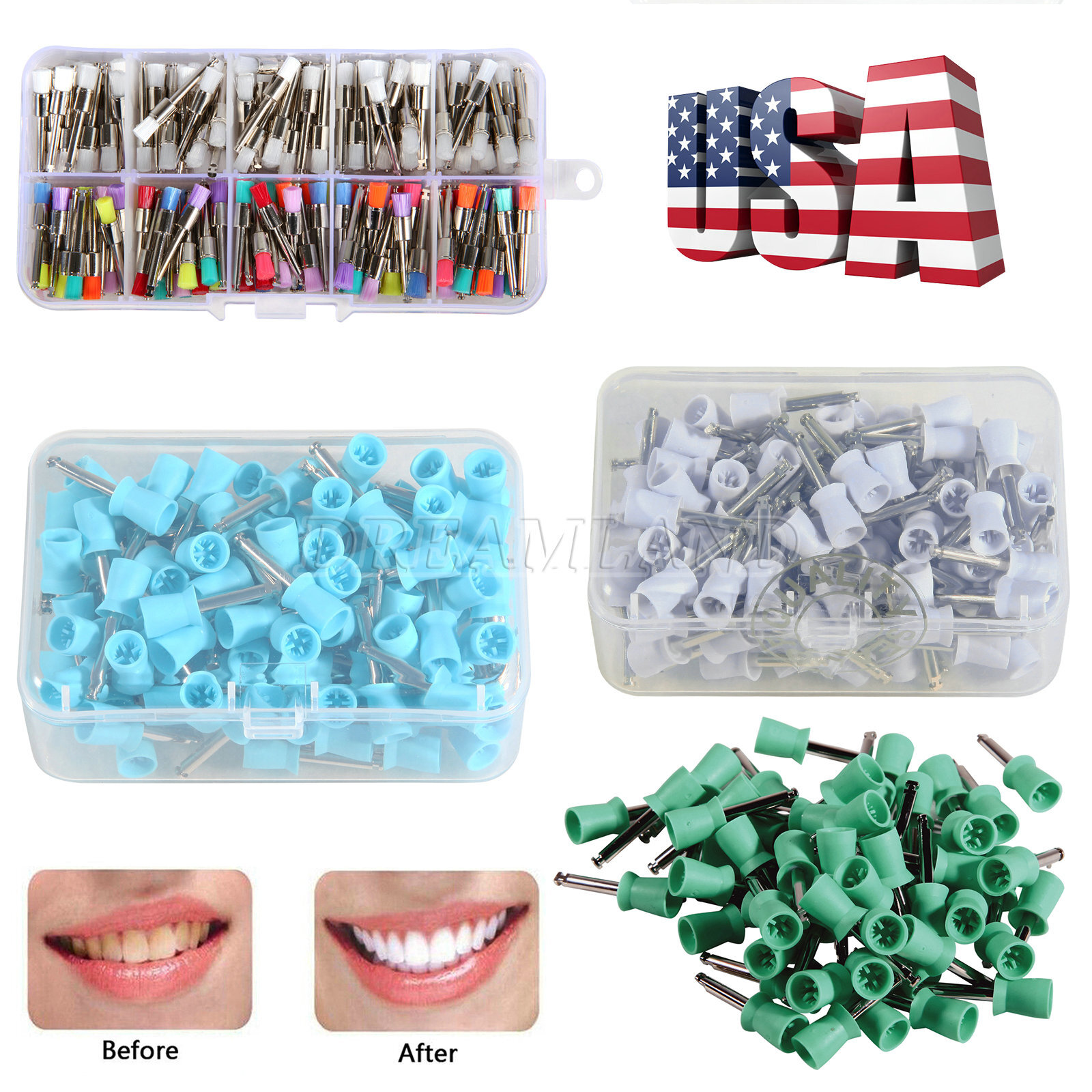 Dental Cordless Hygiene Prophy Handpiece /4:1 LED Polishing Motor /Cups Brushes