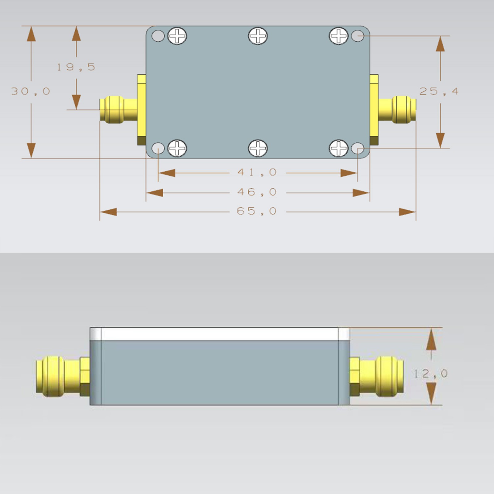 10M-6GHz RF Amplifier 40dB High Gain Driver Receiving Amplifier Signal Module