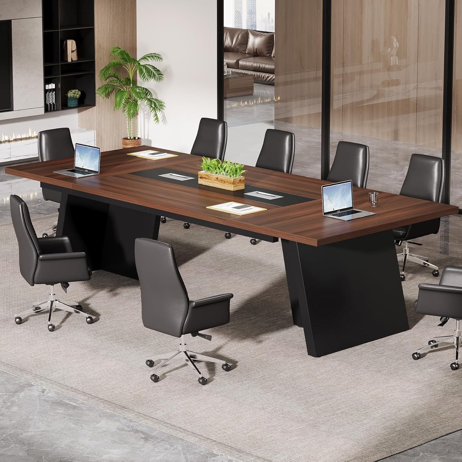 8ft Conference Table for 8-10, Large Meeting Table for Office Conference Room