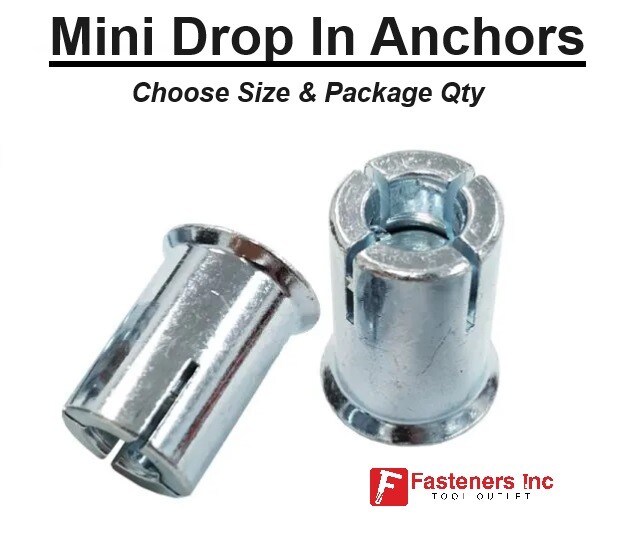 Mini Short Drop-In Concrete Expansion Anchor Zinc Plated 1/4-20 3/8-16 1/2-13