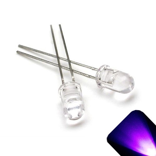100 x LED 5mm UV Purple Ultra Bright Round Top LEDs Light Lamp RC Car PC T1 3/4