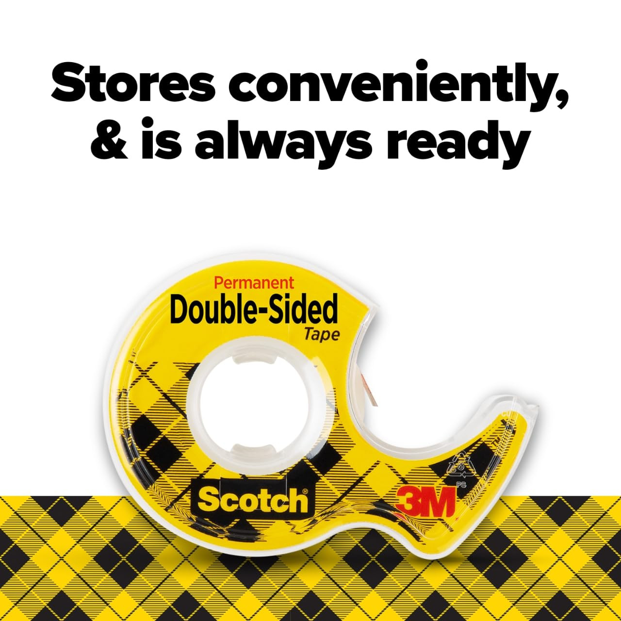 Scotch Double-Sided Tape, 1/2 in X 250 in (12.7 Mm X 6.35 M), 3