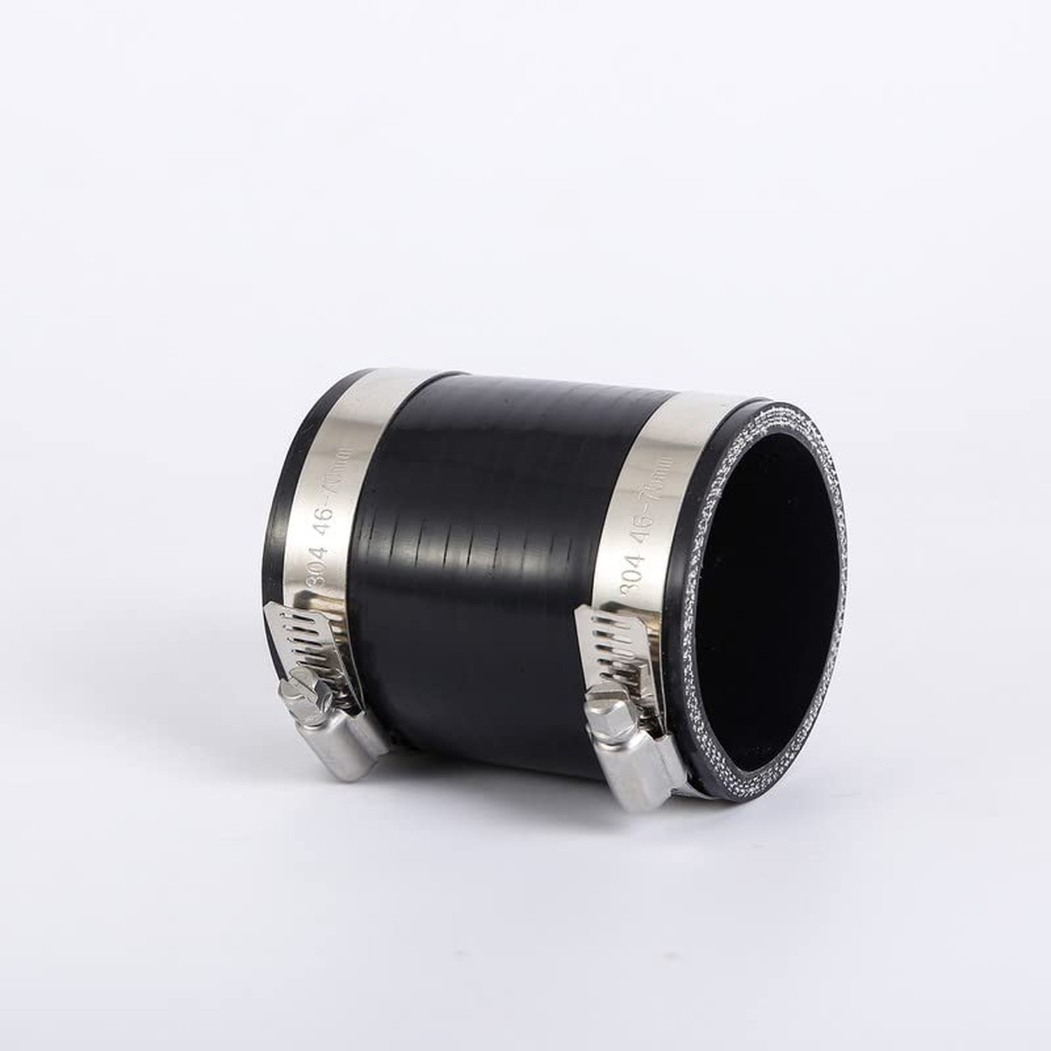 2.5in ID Straight Silicone Hose Coupler with Stainless Steel Hose Clamps, 2-1…