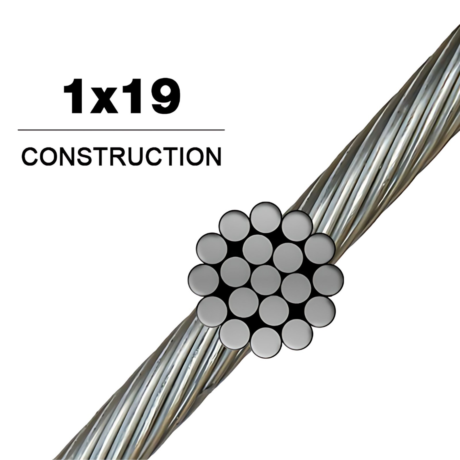 T-316 Grade 1 x 19 Stainless Steel Cable Wire Rope 5/16″ – 300 ft