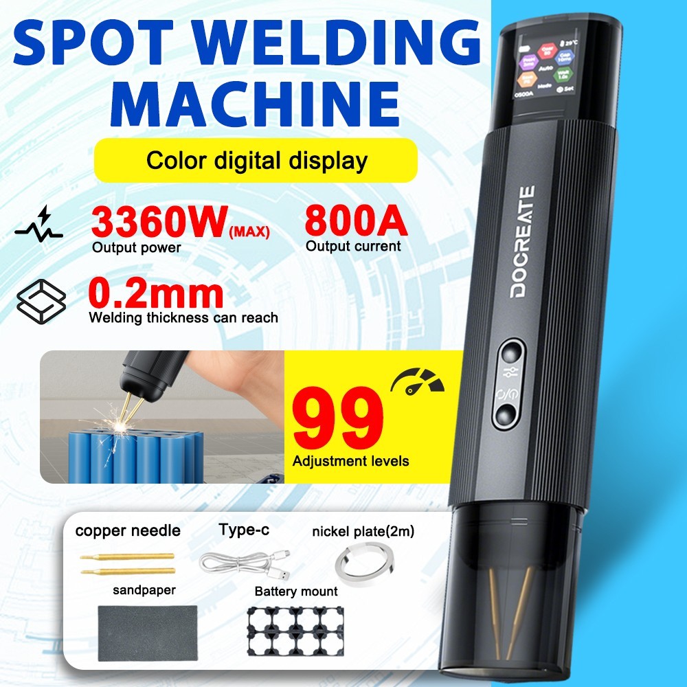 99 Gears Adjustable Spot Welder Portable Spot Welding Machine for 18650 Battery