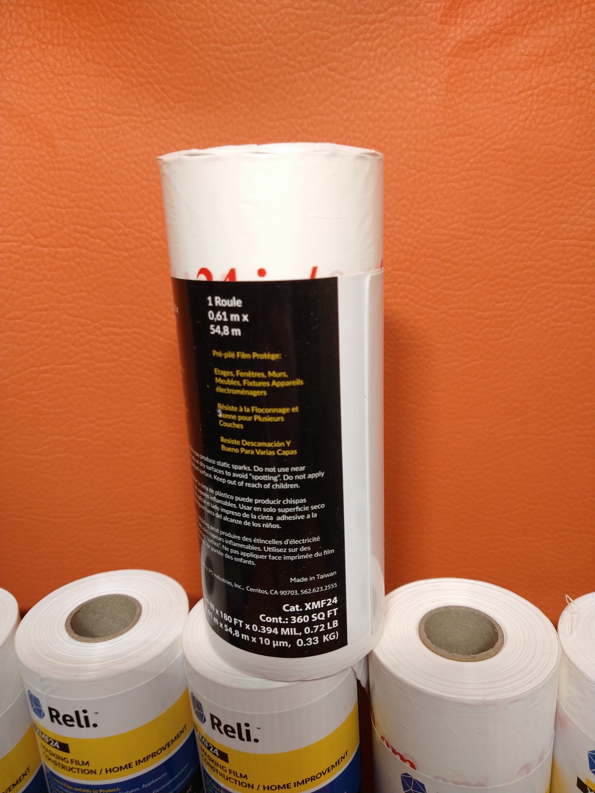 Reli XMF24 Construction Masking Film Protective Plastic 24″ x 180 Feet Lot of 12