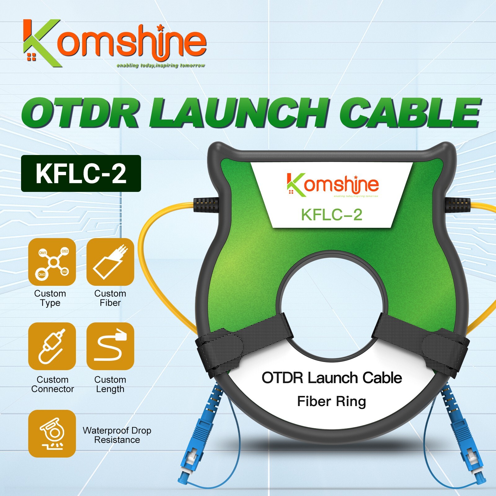 OTDR Launch Cable Box ,1000M Singlemode SC/UPC-SC/UPC Connectors for Fiber Rings