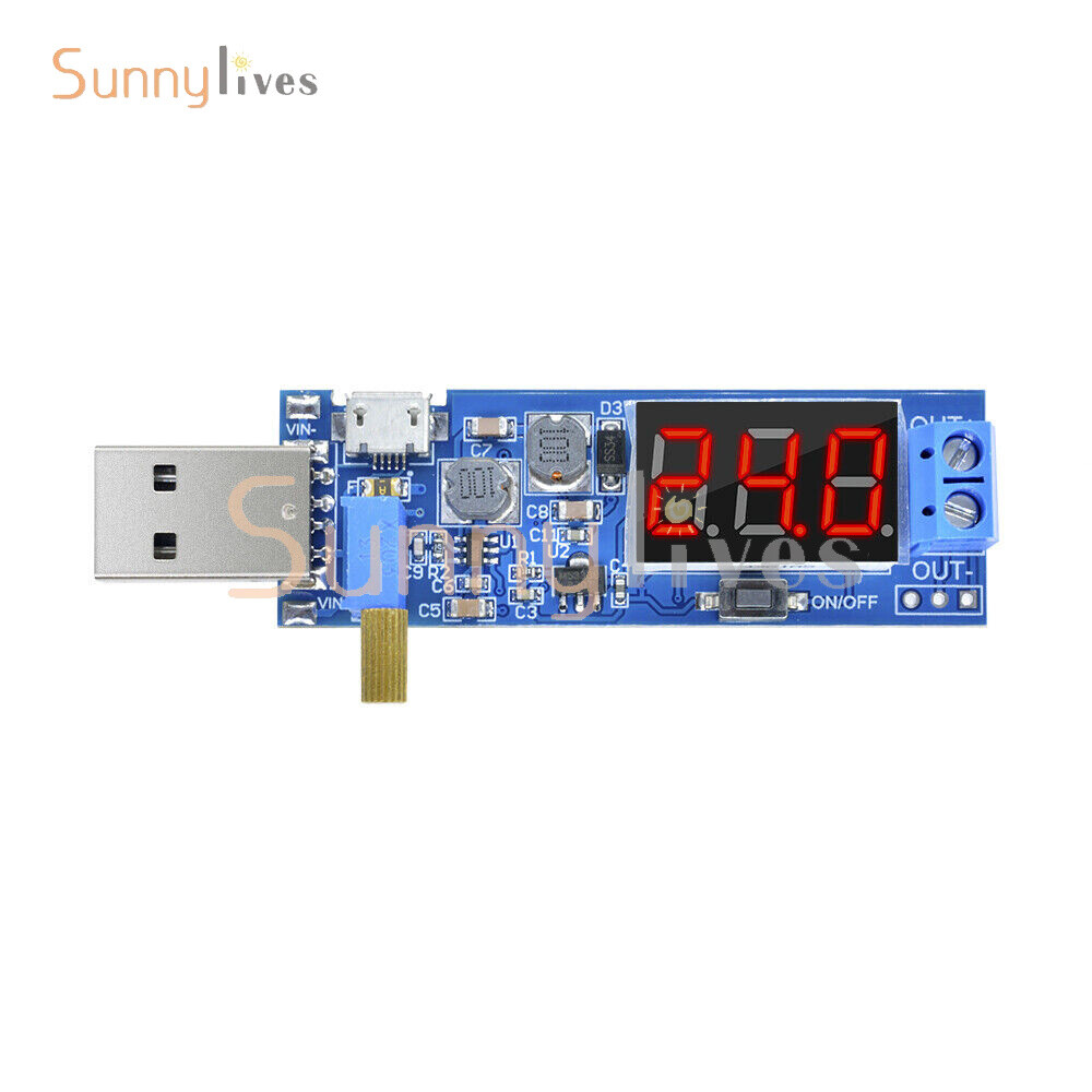 DC-DC 5V to 1.2V~24V USB Step UP Down Boost Buck Adjustable Power Supply Module.