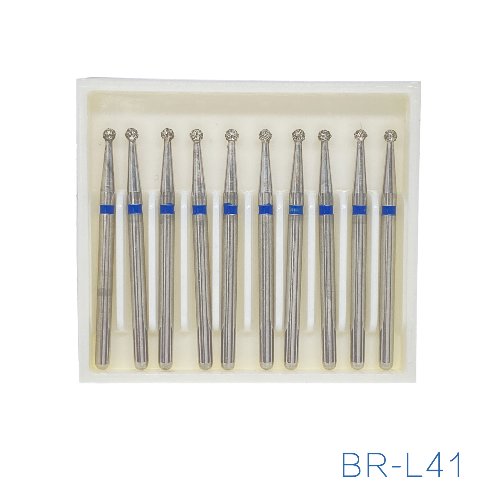 10Pc AZDENT Dental Diamond Burs Ball Round For High Speed Handpiece FG 1.6mm