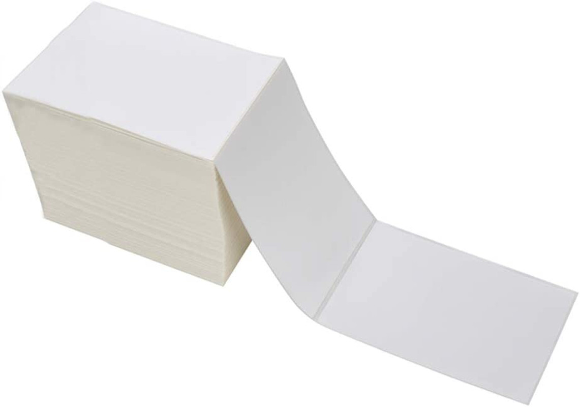 Fanfold 4 X 6 Direct Thermal Labels White Perforated Shipping Labels, 500Pcs per
