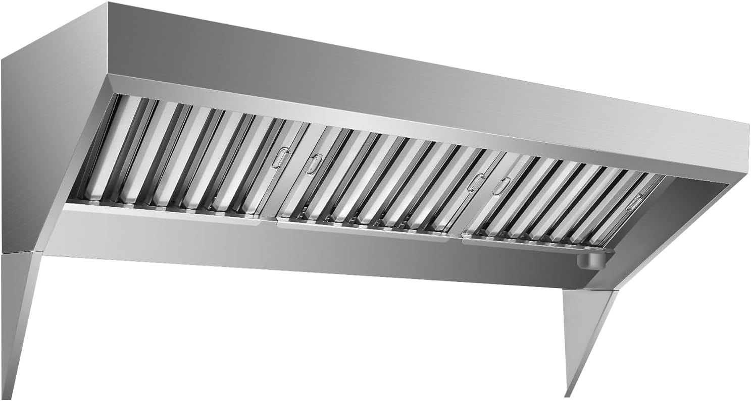 7 ft Commercial Exhaust Hood Food Truck Hood Exhaust Vent 201 Stainless Steel