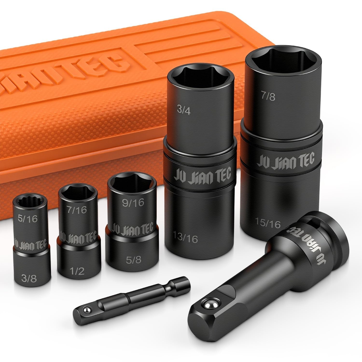 Lug Nut Impact Socket Set, Impact Driver Flip Socket, Five Sockets with 1/4-I…