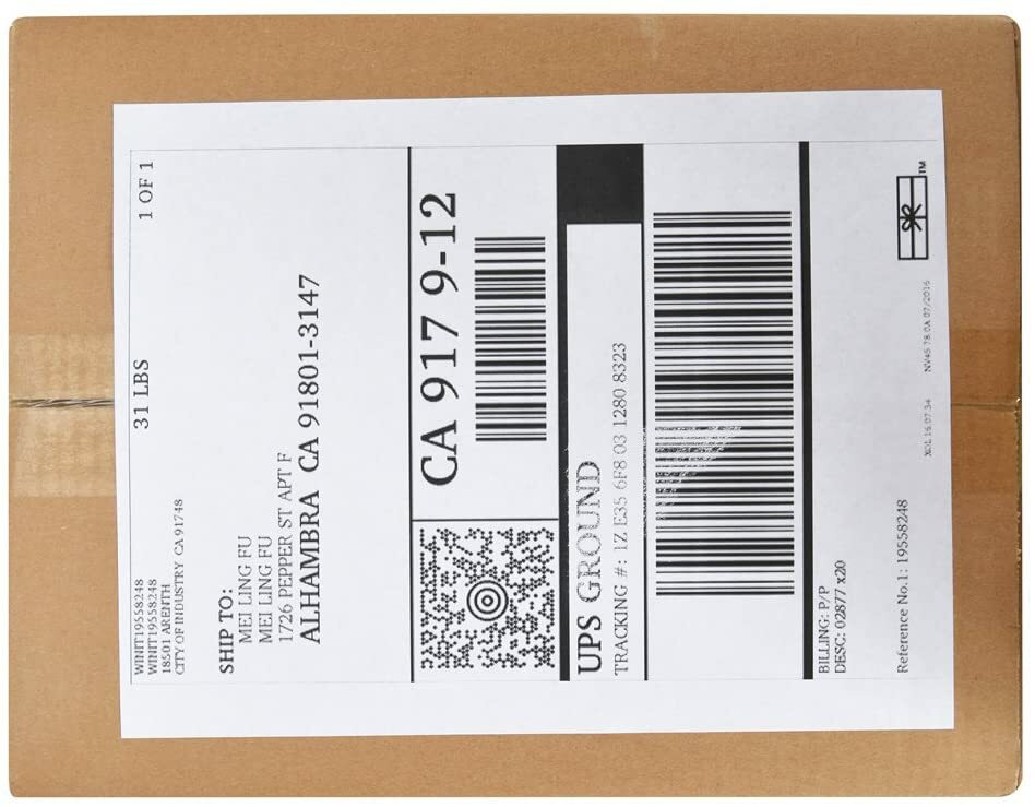 8.5″ x 11″ Full Sheet Shipping Label Sticker Labels for Laser & Ink Jet Printers