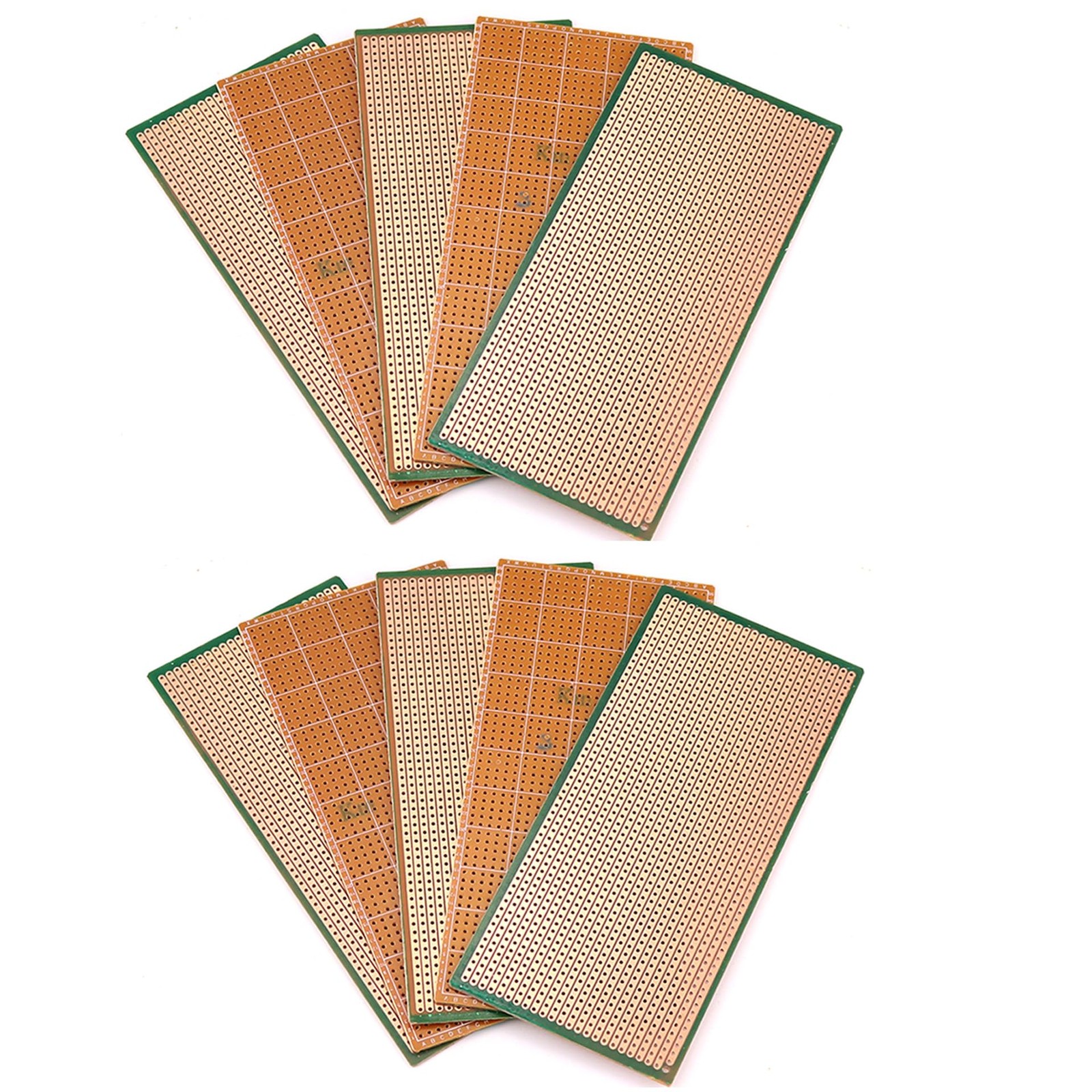 10 PCS 65mmx145mm PCB Board Prototype Kit Protoboard Copper Strip Breadboard