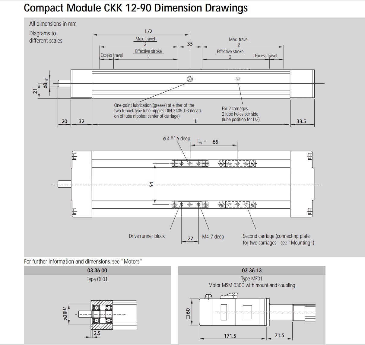 New Rexroth CKK 12-90 x225mm Compact Module Precision Ballscrew Linear Actuator