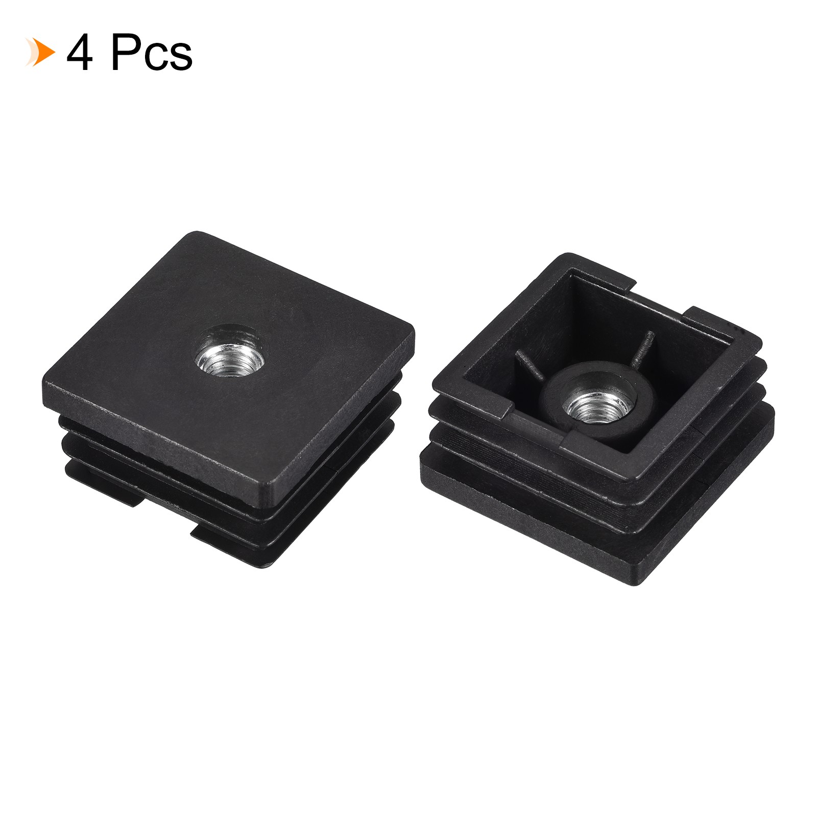 4Pcs 1.5″x1.5″ Caster Insert with Thread Square M8 Thread for Furniture
