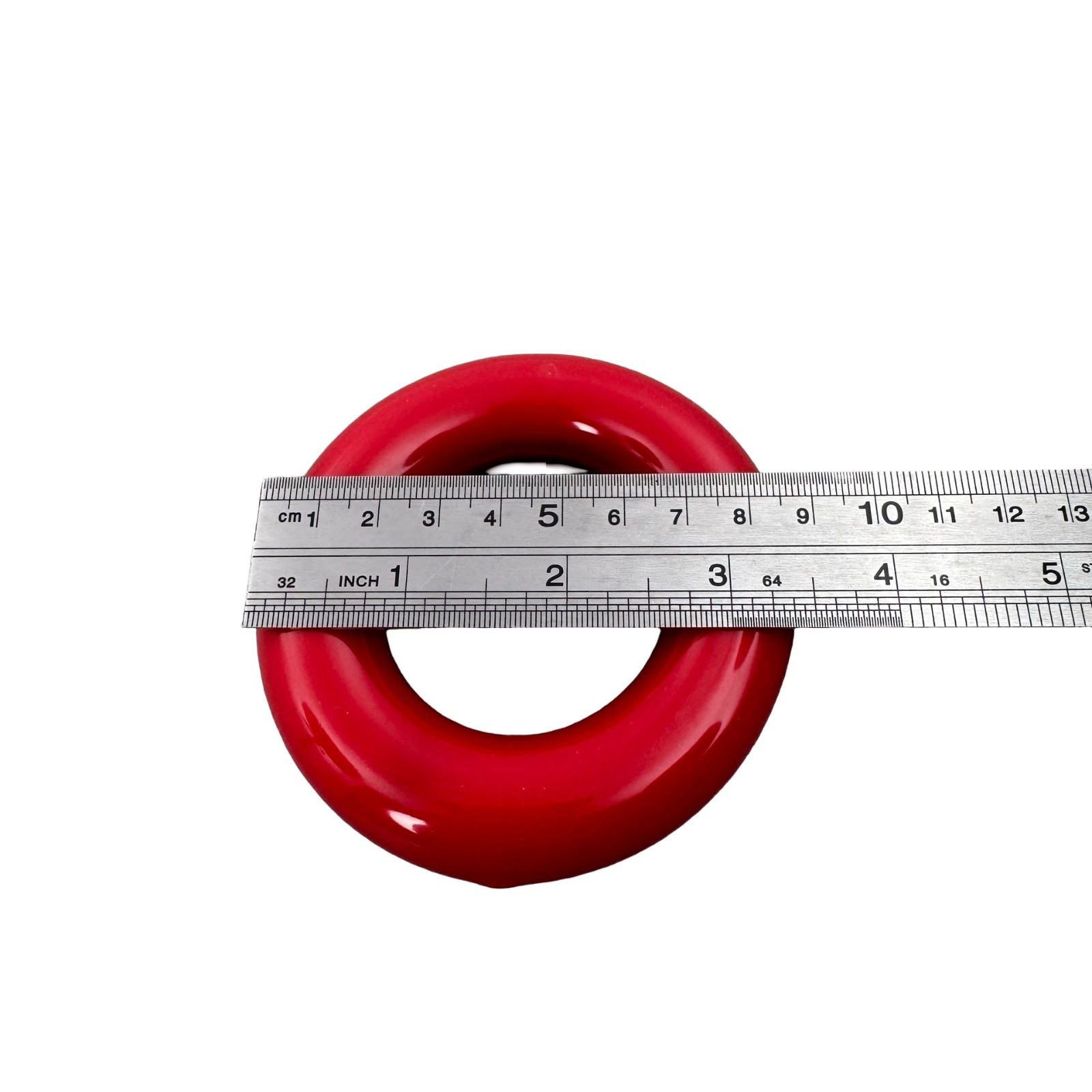 Laboratory Red Vinyl-Coated Lead Ring Flask Weight Beaker Stabilizer Approx 8cm