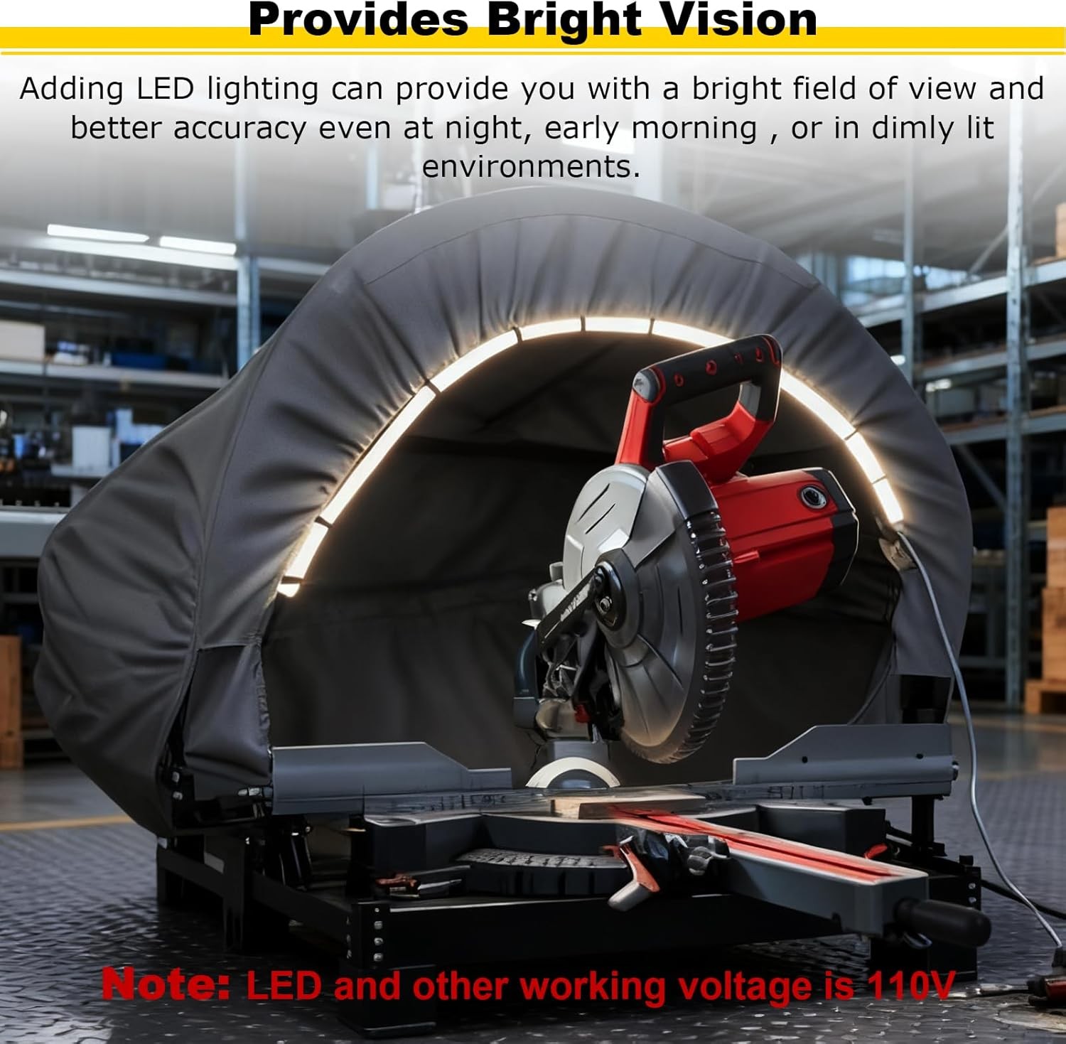 Miter Saw Dust Hood with Light, Miter Saw Dust Collector Attachment