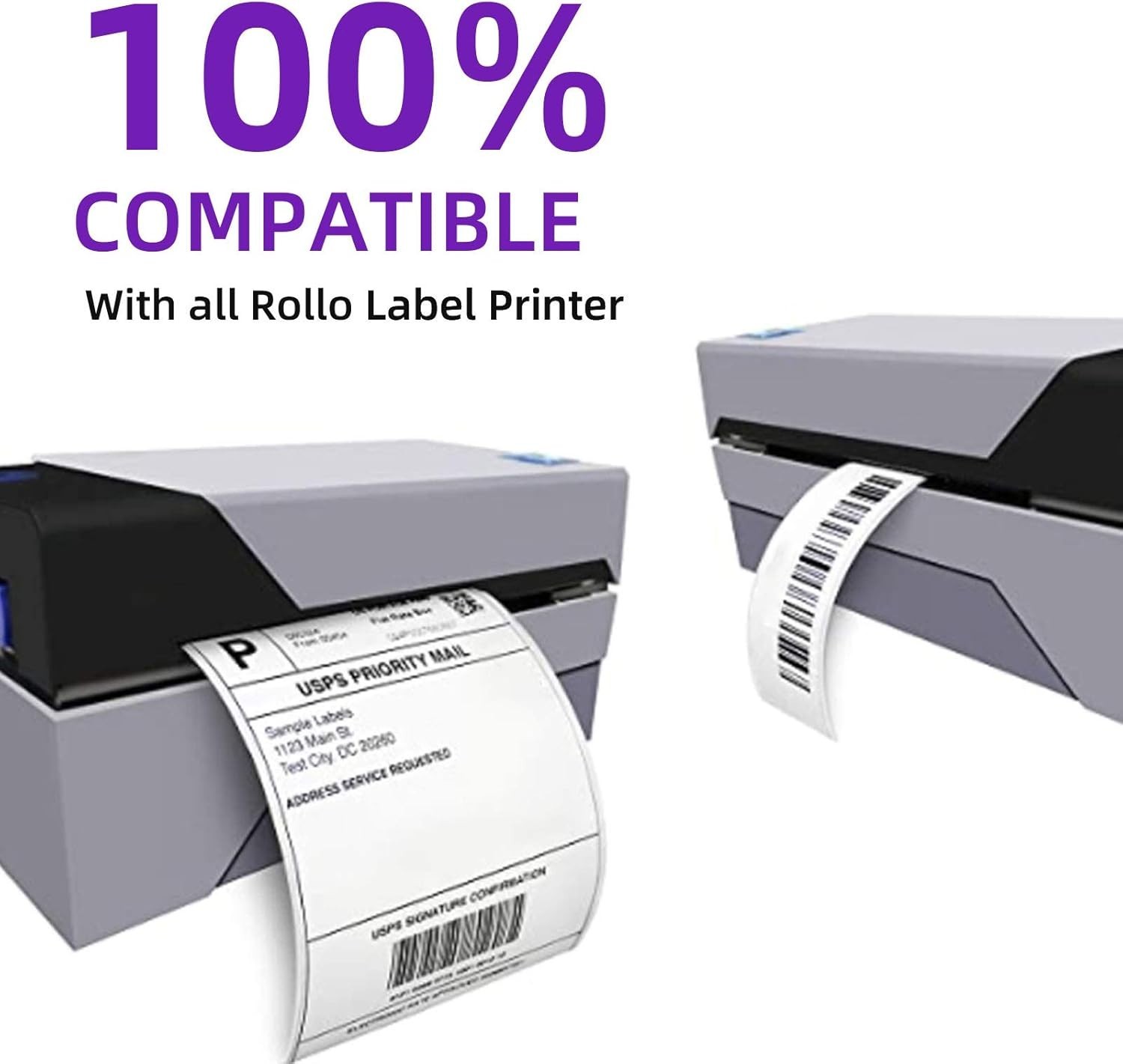 12 Rolls 4″x2″ Direct Thermal Shipping Labels for Rollo & Zebra Printers
