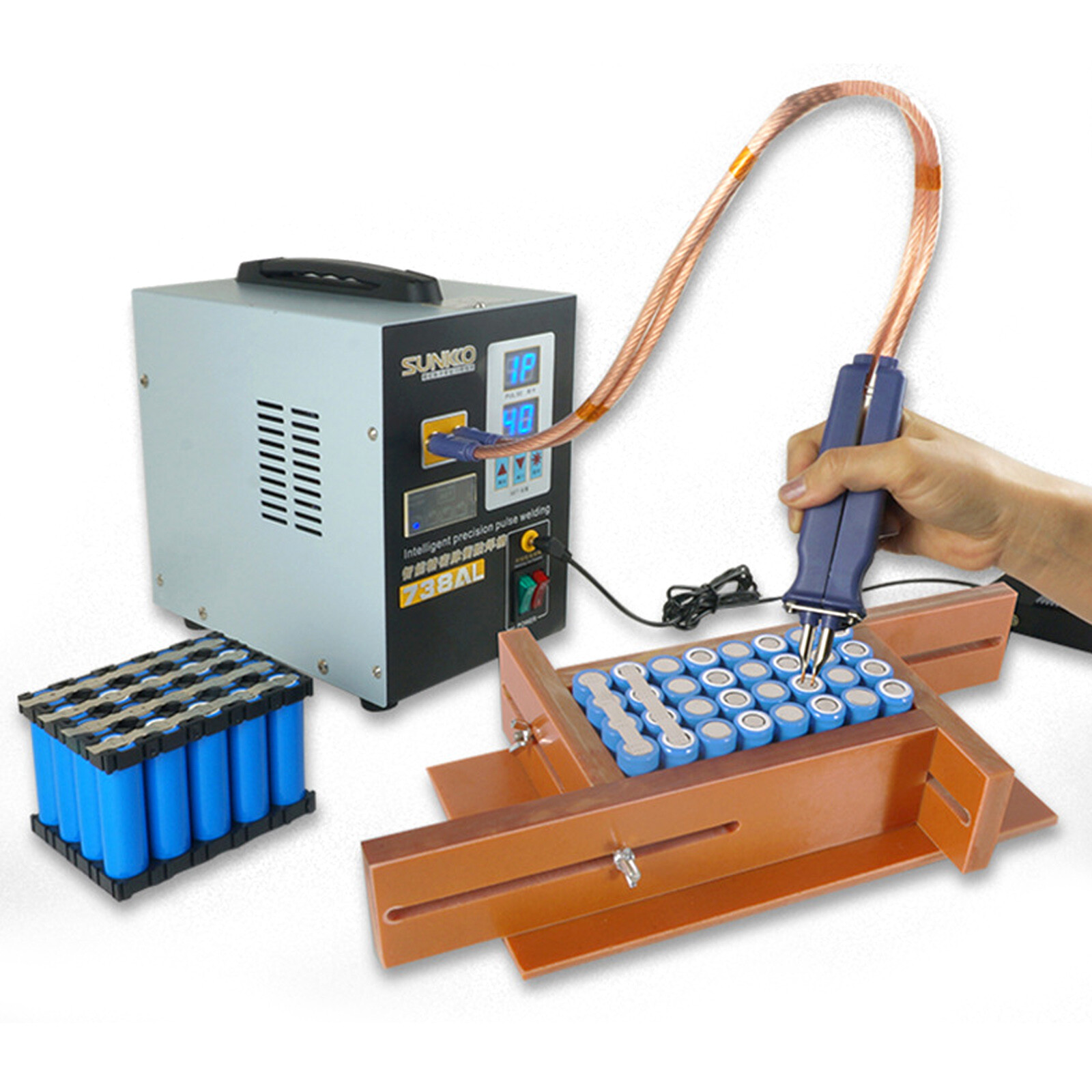 738AL Welding Machine Electric Pulse Spot Welder Battery Handheld Soldering Kit