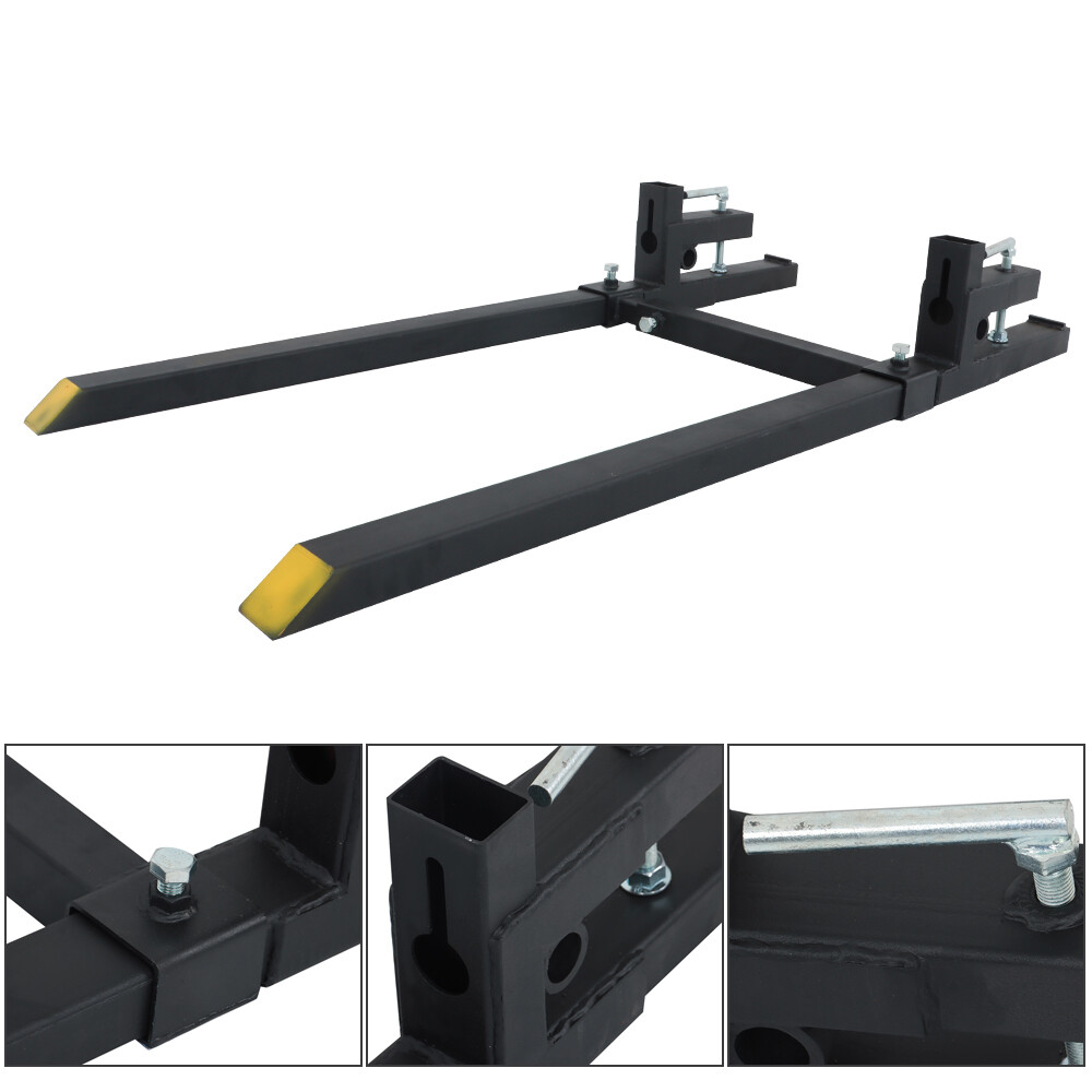 60″ 2000lbs Clamp on Pallet Forks Loader Bucket Skidsteer Tractor