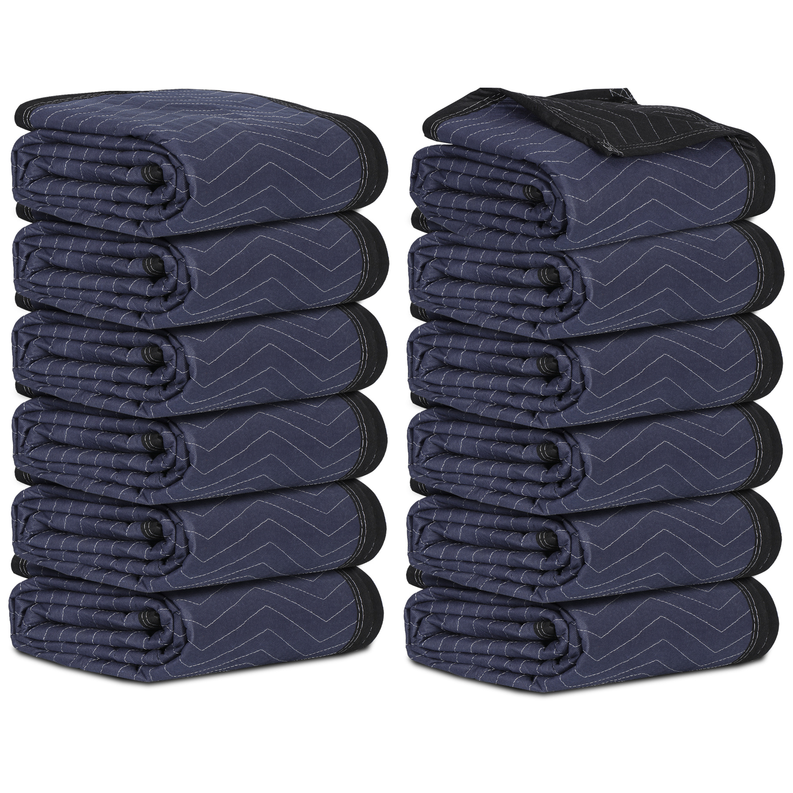 Moving Blankets 80″x72″ Furniture Protective 12 Pack Shipping Packing Pads Blue