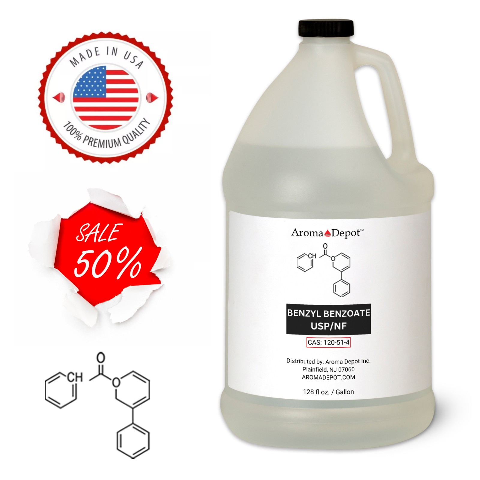 Benzyl Benzoate 2 oz. USP/NF Wholesale Cas: 120-51-4 Bulk for Aroma, Cosmetics