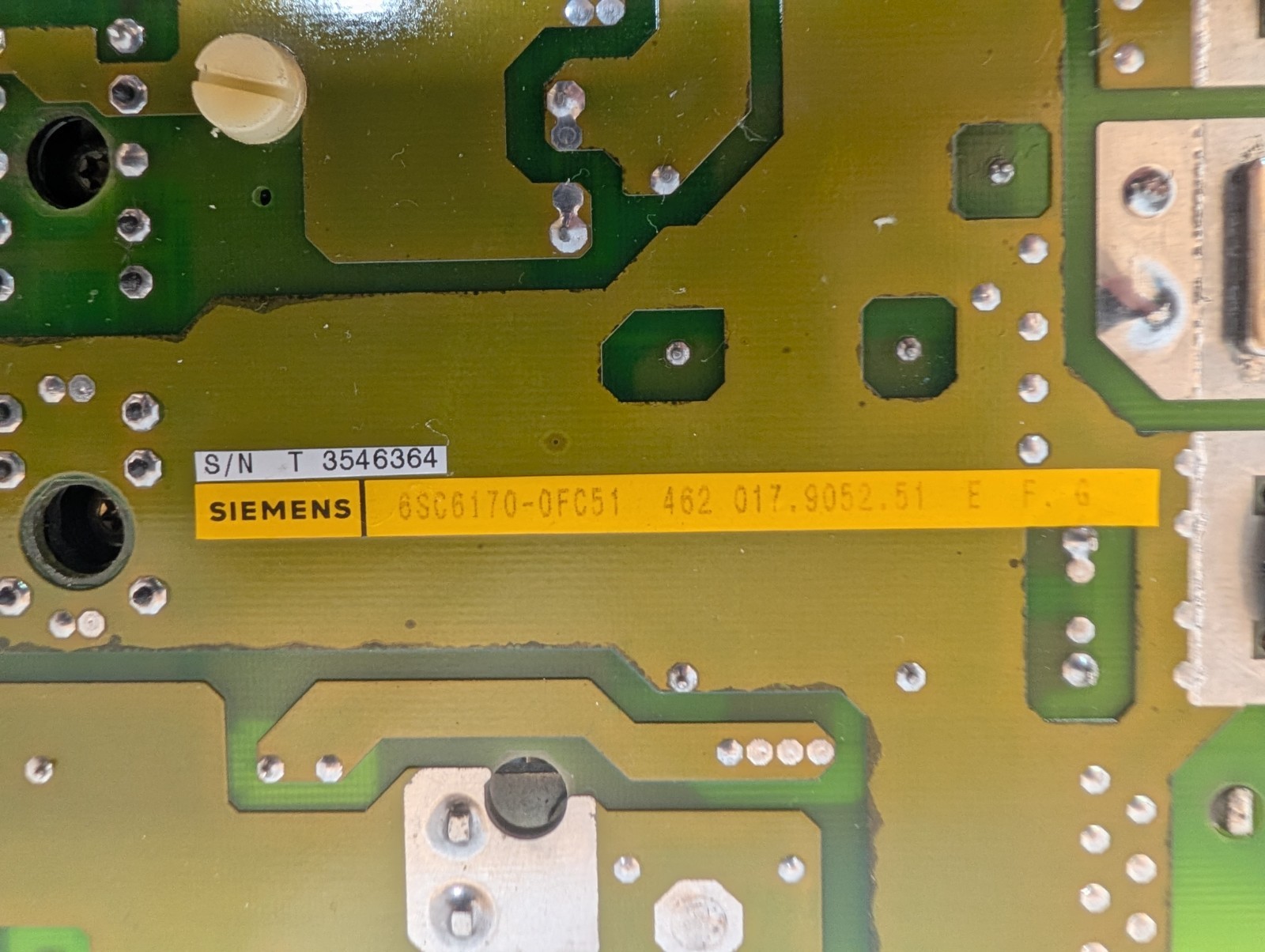 SIEMENS 6SC6170-0FC51 AC FEED DRIVE CONTROLLER 462 017.9052.01
