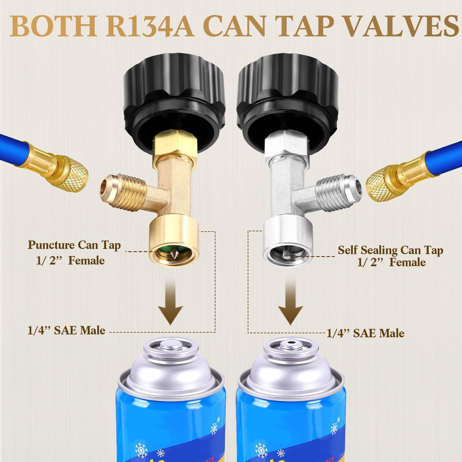 28 Pcs R1234yf to R134a Adapter with Valve R134a Quick Coupler Adapter Can Ta…