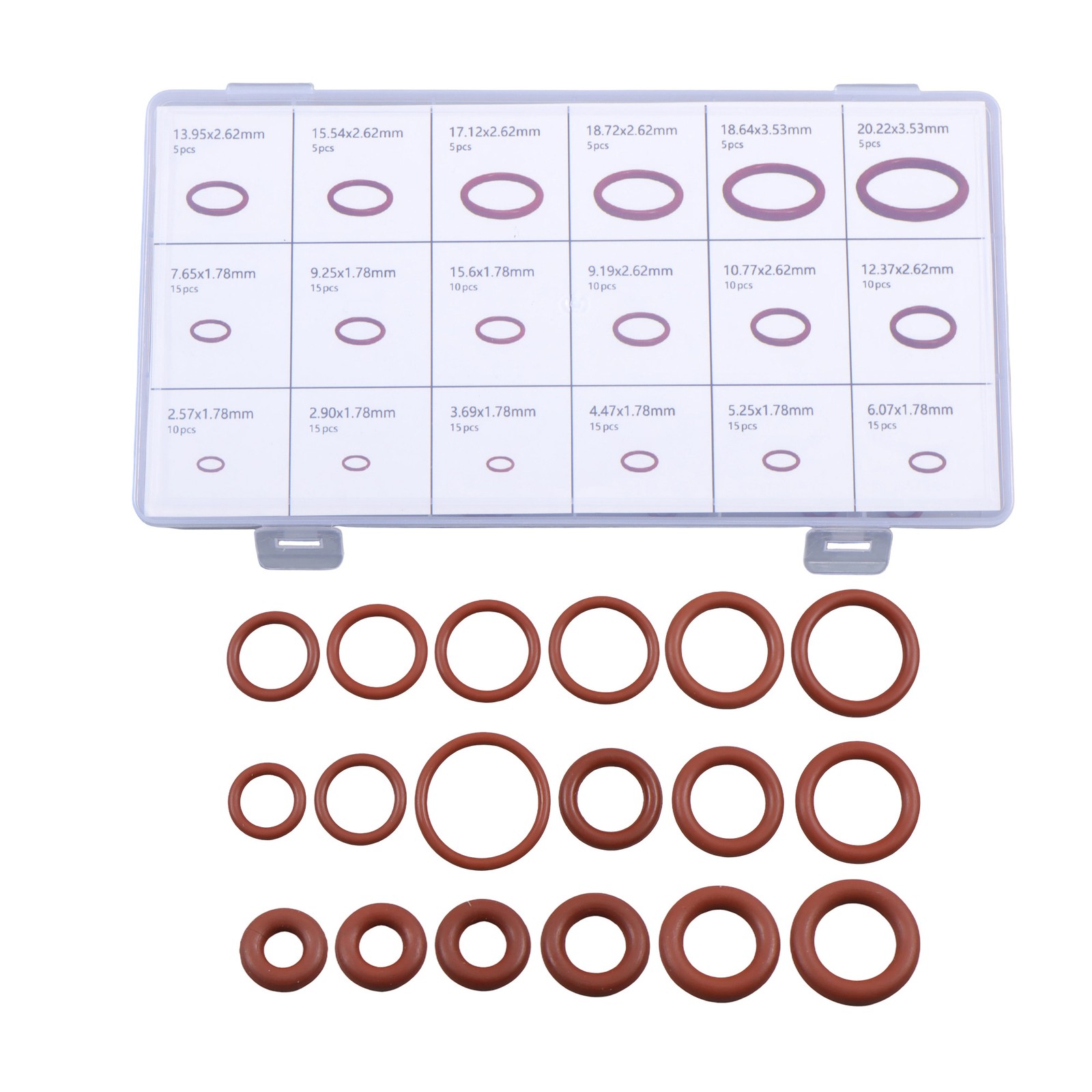 180 Pcs O-Ring Brown Metric FKM O-Ring Kit Fit High Heat Applications with Box